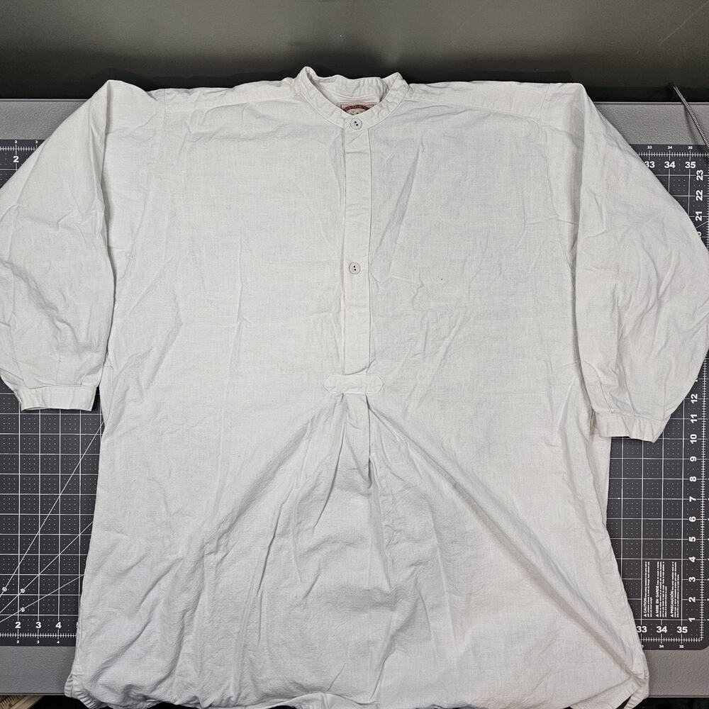 Vintage Banana Republic Pullover Shirt Large White Popover Mandarin Mill Valley